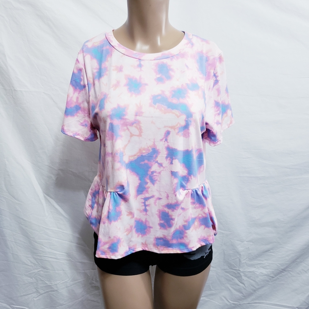 Tie dye  revive peplum shirt size M